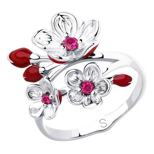 Кольцо женское SOKOLOV из серебра с эмалью и фианитами 94012856 р.19.5 в Swatch