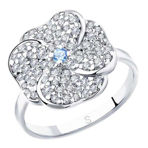 Кольцо женское SOKOLOV из серебра с фианитами 94013006 р.19 в Swatch