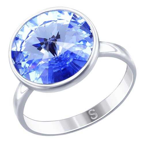 Кольцо женское SOKOLOV из серебра с синим кристаллом Swarovski 94012606 р.17 в Swatch