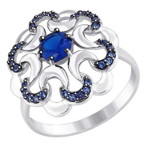 Кольцо женское SOKOLOV из серебра с синими фианитами 94012369 р.18 в Swatch