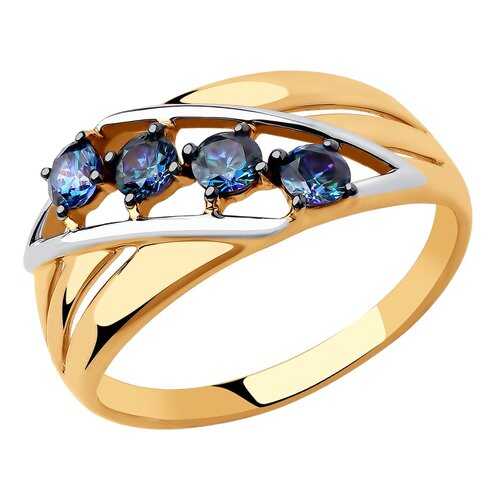 Кольцо женское SOKOLOV из золота с синими Swarovski Zirconia 81010447 р.17.5 в Swatch