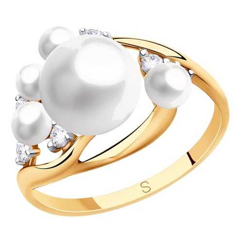 Кольцо женское SOKOLOV из золота с жемчугом и фианитами 791154 р.18 в Swatch